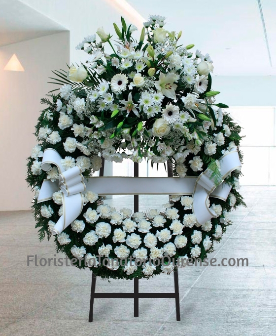 Corona funeraria clavel