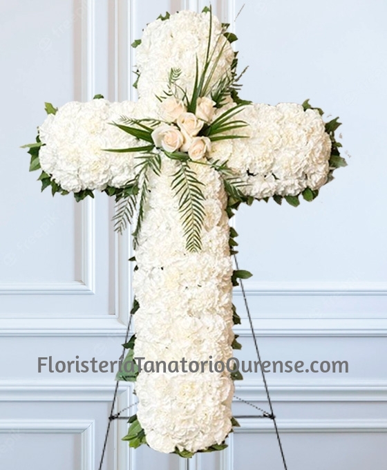 Cruz funeraria blanca